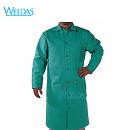 电焊服|WELDAS绿色加长防火阻燃布焊工服33-6142