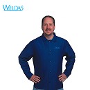 电焊服|WELDAS蓝色上身阻燃布焊工服33-6830